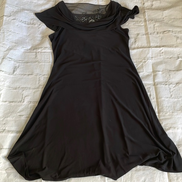 Womens LBD, cap sleeves, mesh detailing front and back, beautiful a-line skirt. - Picture 1 of 8